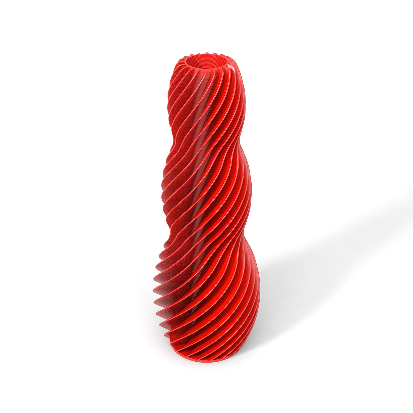 Červená designová váza 3D print SPIRAL 3