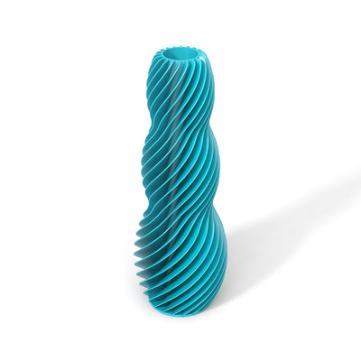 Tyrkysová designová váza 3D print SPIRAL 3