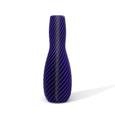 Fialová designová váza 3D print SPIRAL 4 zepředu