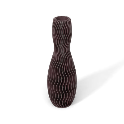 Hnědá designová váza 3D print WAVE 4