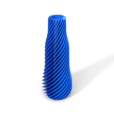 Modrá designová váza 3D print SPIRAL 1