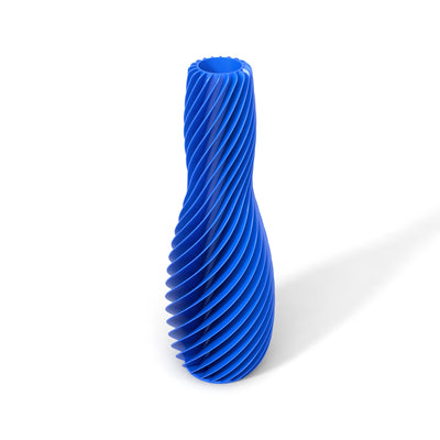 Modrá designová váza 3D print SPIRAL 4
