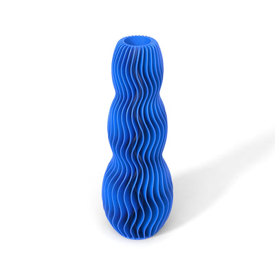 Modrá designová váza 3D print WAVE 3