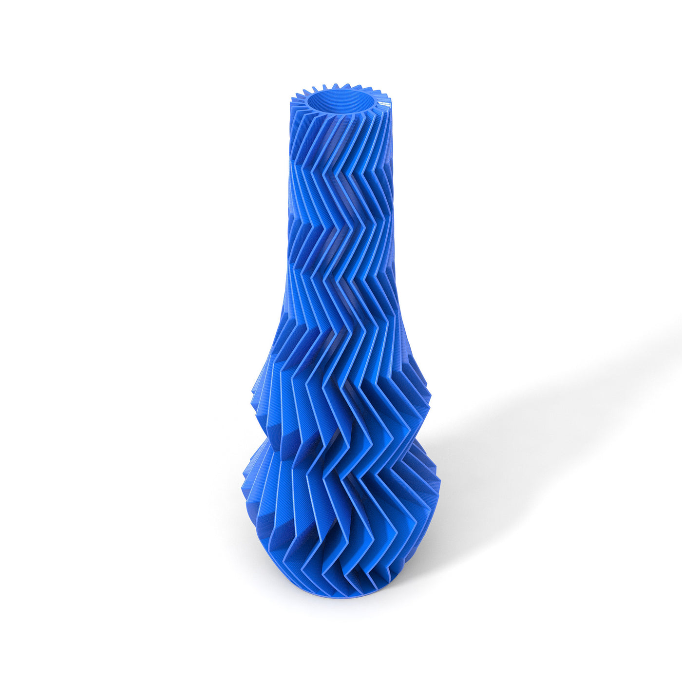 Modrá designová váza 3D print ZIG ZAG 1