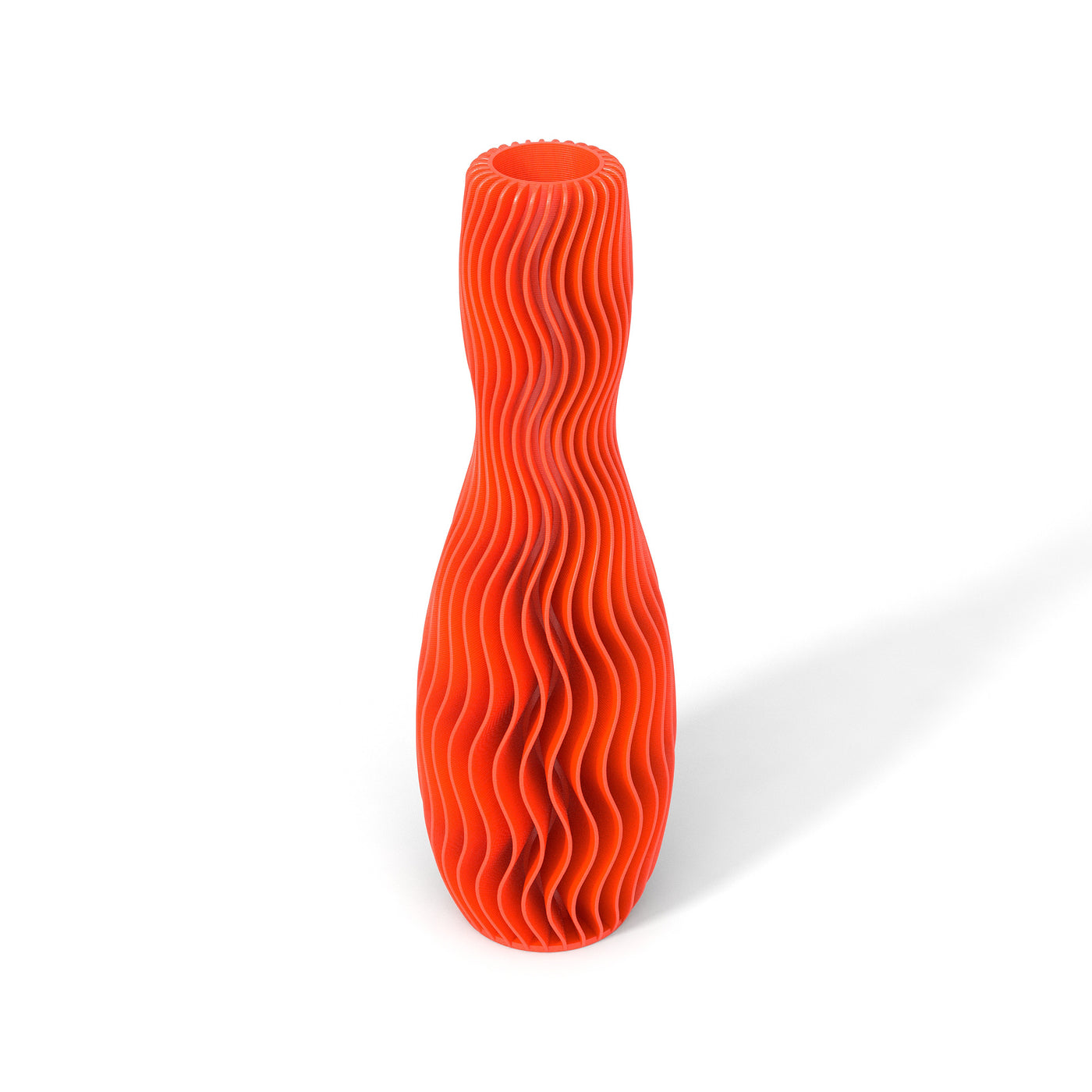 Oranžová designová váza 3D print WAVE 4