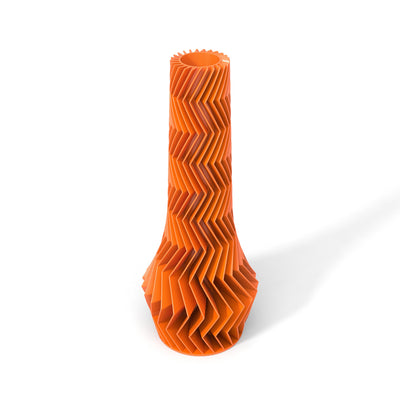 Oranžová designová váza 3D print ZIG ZAG 4