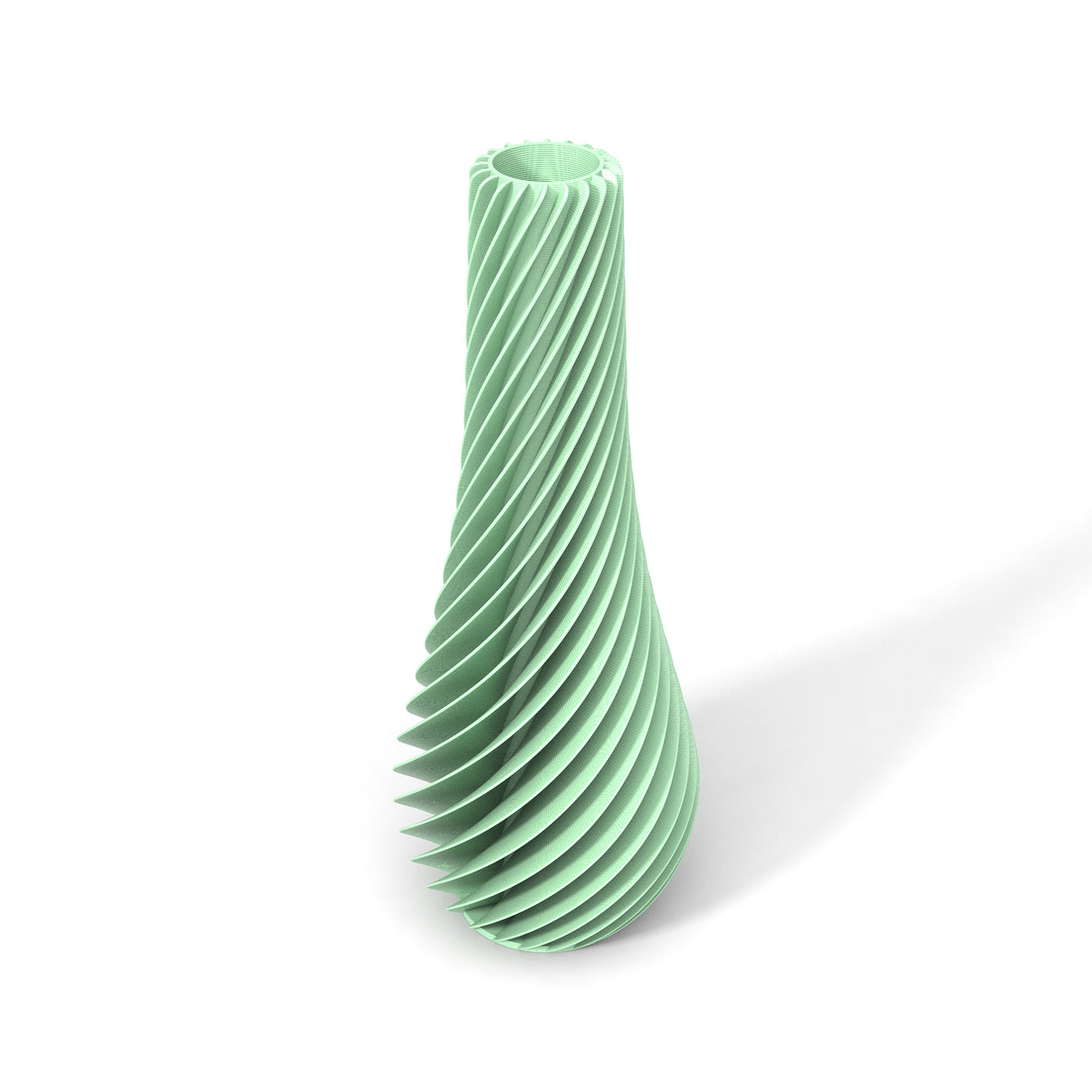 Pastelově zelená designová váza 3D print SPIRAL 2