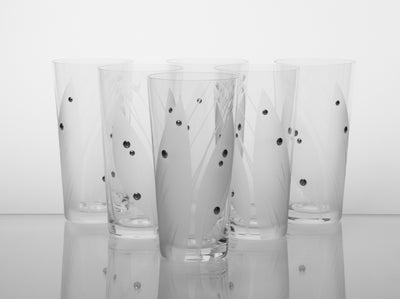 Pískované sklenice na vodu ručně zdobené Medvědí česnek Ateliér Žampach