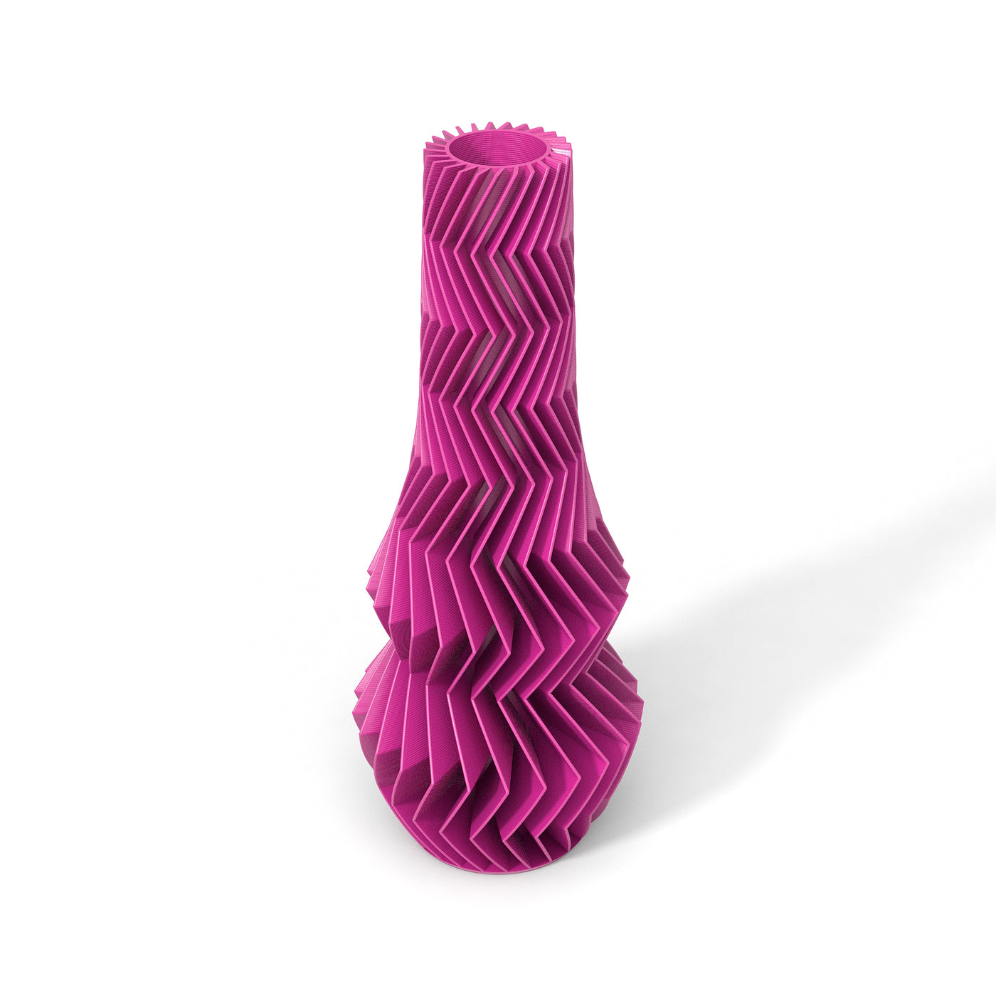 Růžová designová váza 3D print ZIG ZAG 1