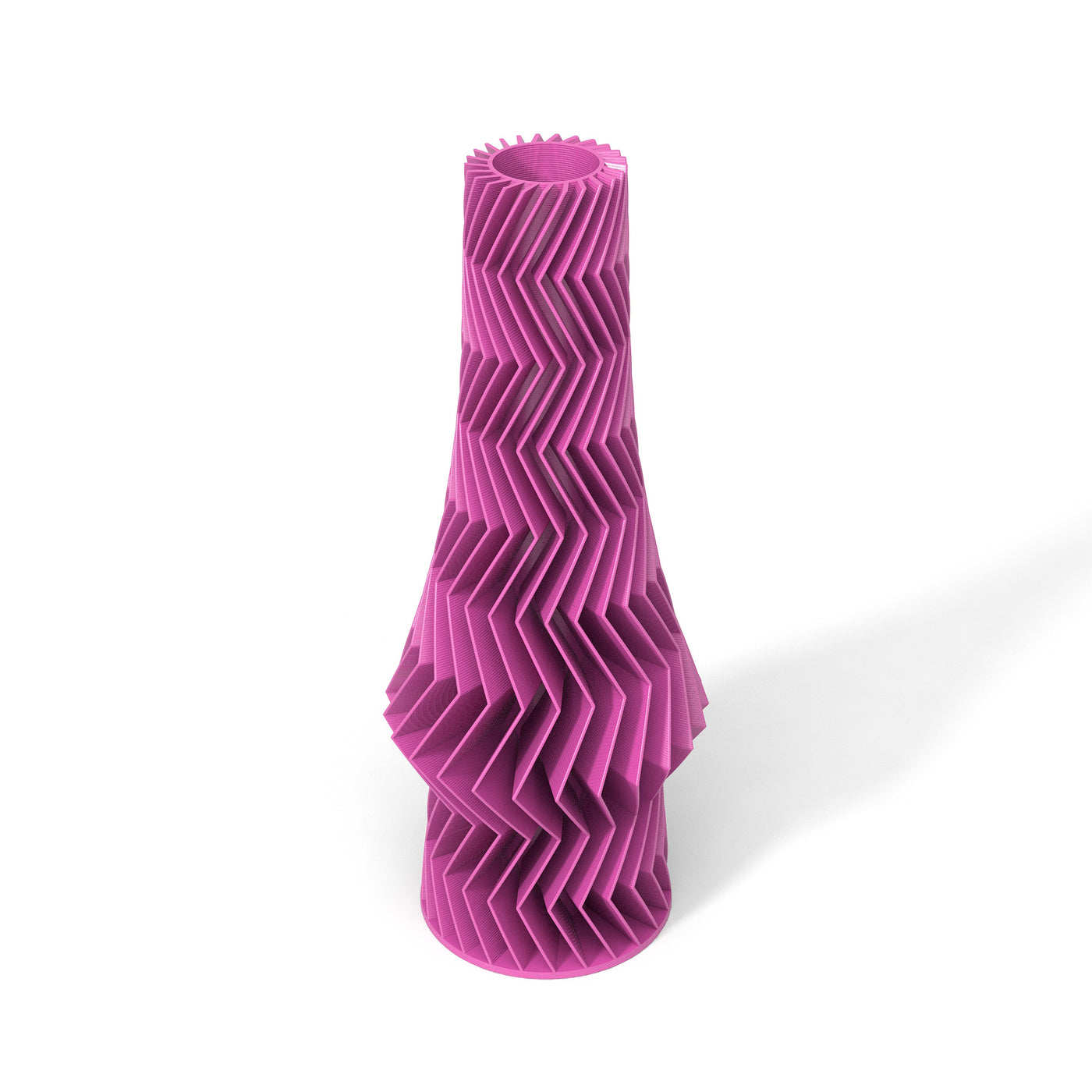 Růžová designová váza 3D print ZIG ZAG 3