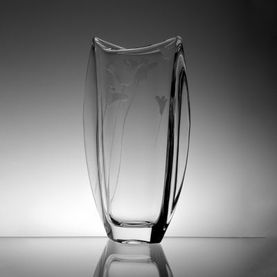 Skleněná váza Ateliér Žampach ručně zdobená Len