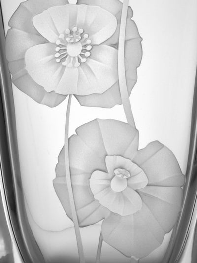 Skleněná váza na květiny ručně zdobená Ateliér Žampach Len