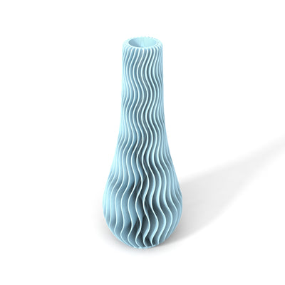 Světle modrá designová váza 3D print WAVE 2