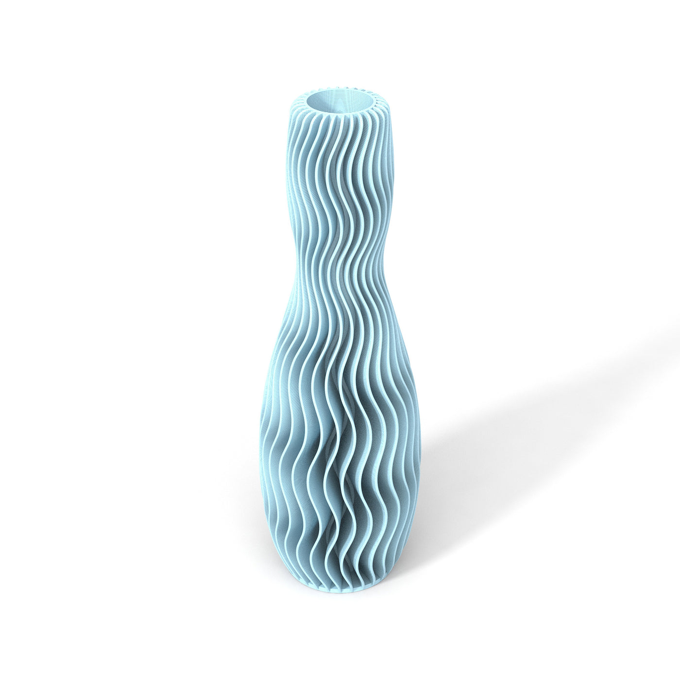 Světle modrá designová váza 3D print WAVE 4