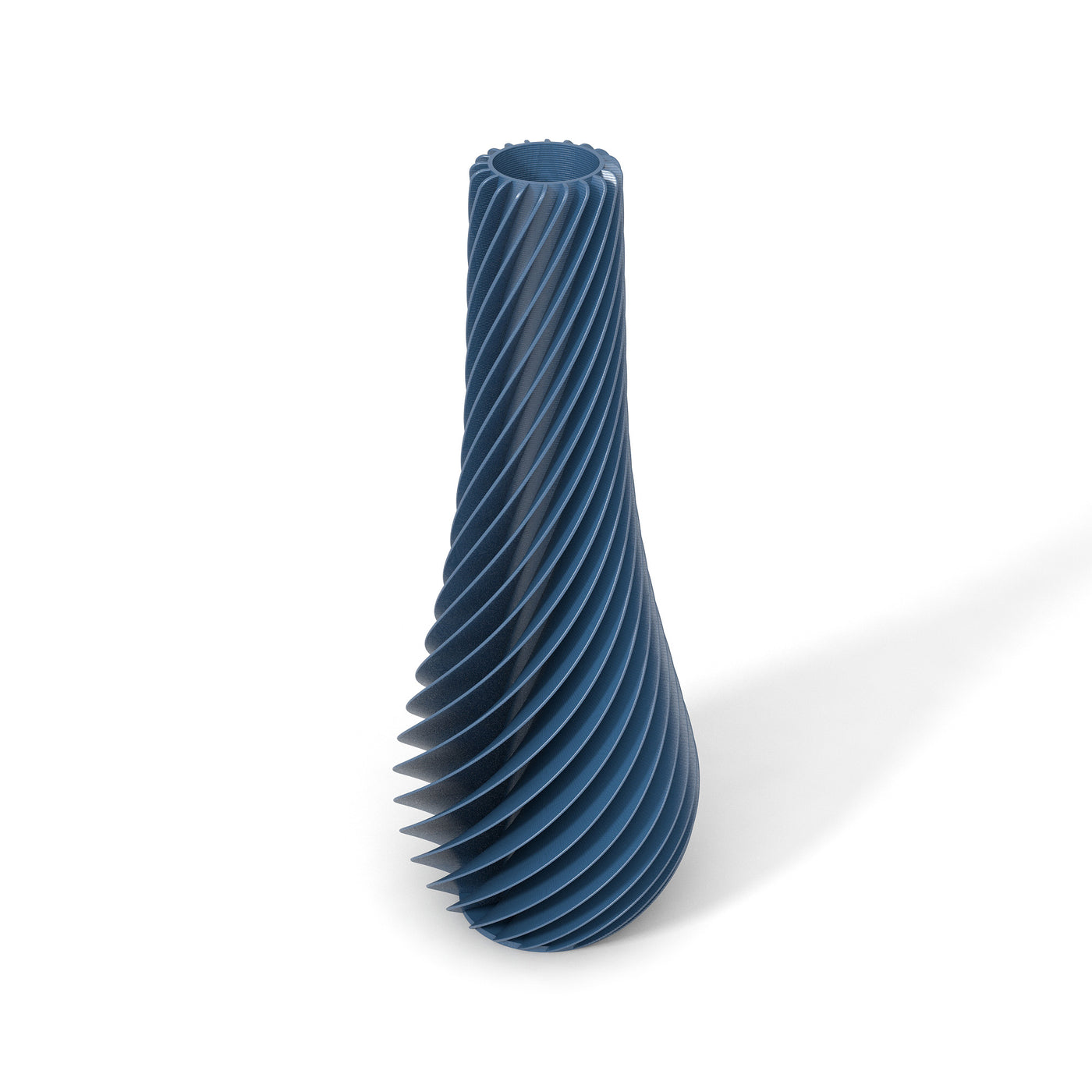 Tmavě modrá designová váza 3D print SPIRAL 2