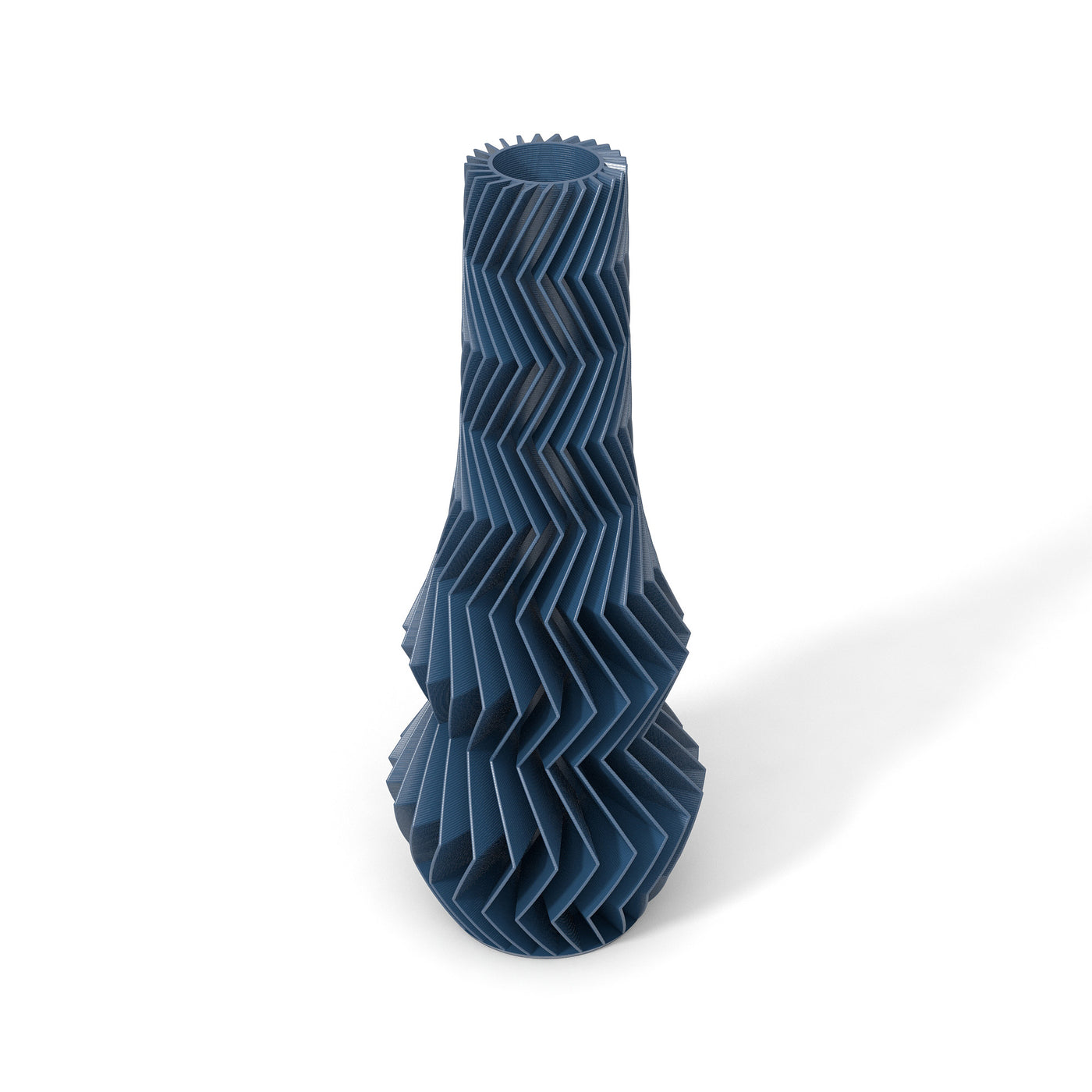 Tmavě modrá designová váza 3D print ZIG ZAG 1