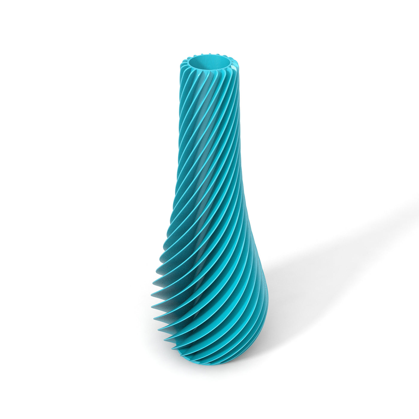 Tyrkysová designová váza 3D print SPIRAL 2