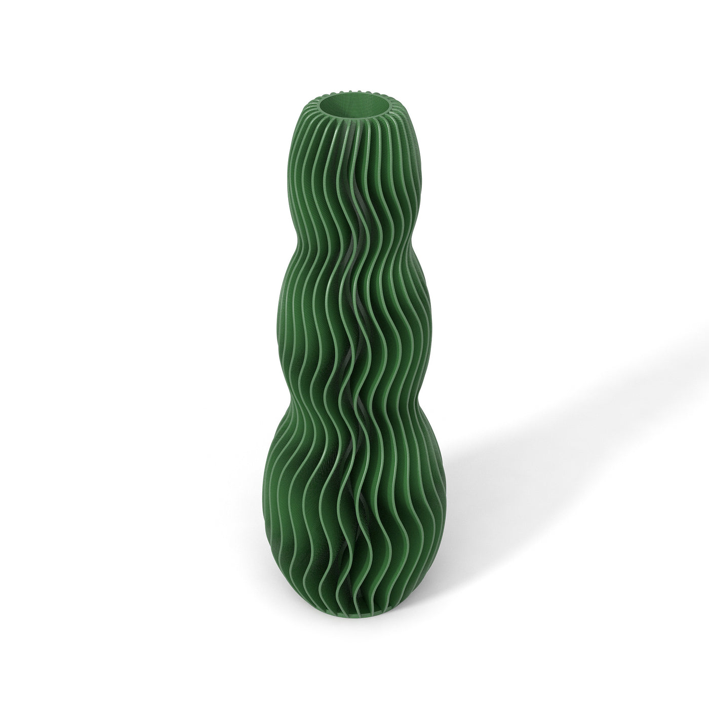 Zelená designová váza 3D print WAVE 3