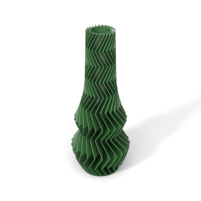 Zelená designová váza 3D print ZIG ZAG 1