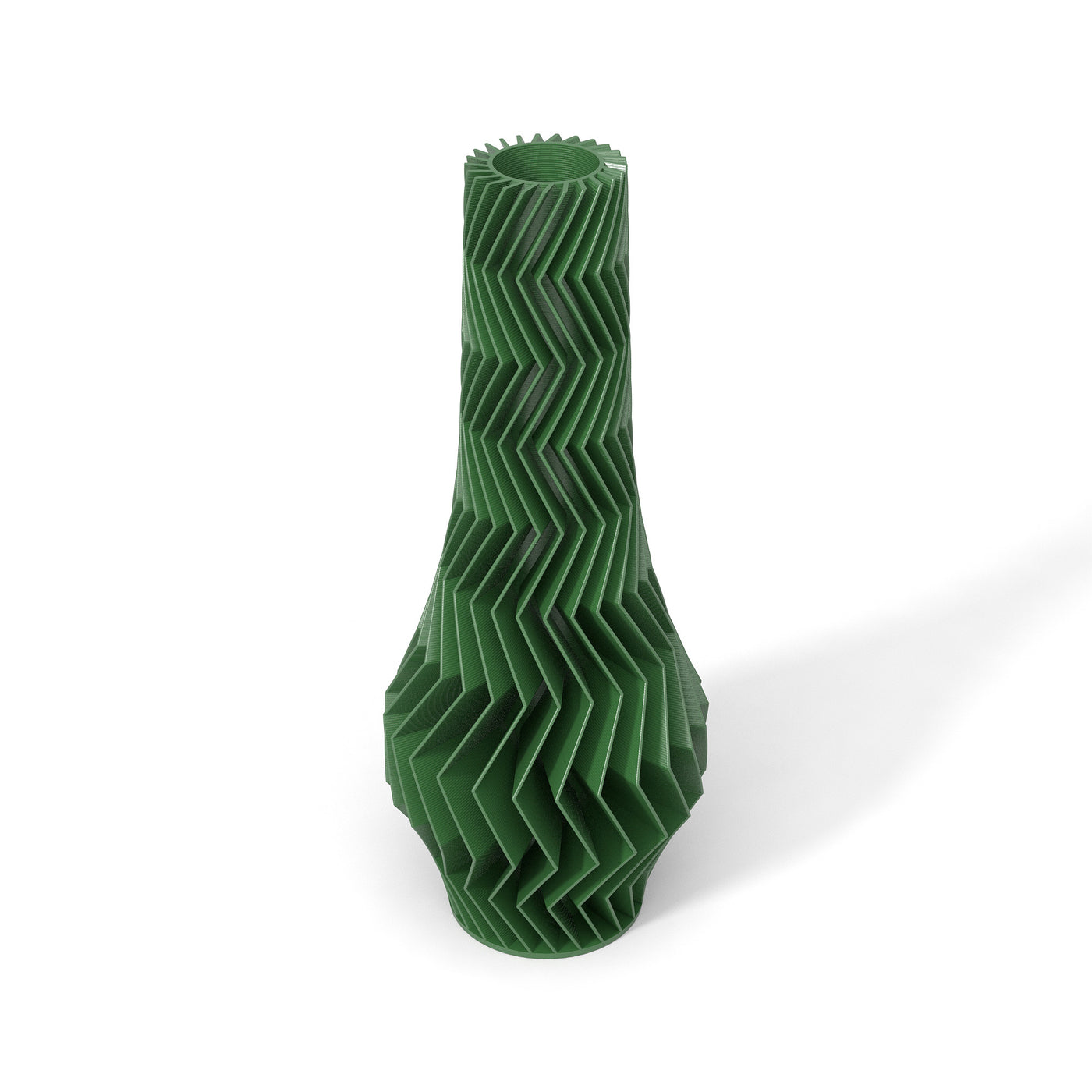 Zelená designová váza 3D print ZIG ZAG 2