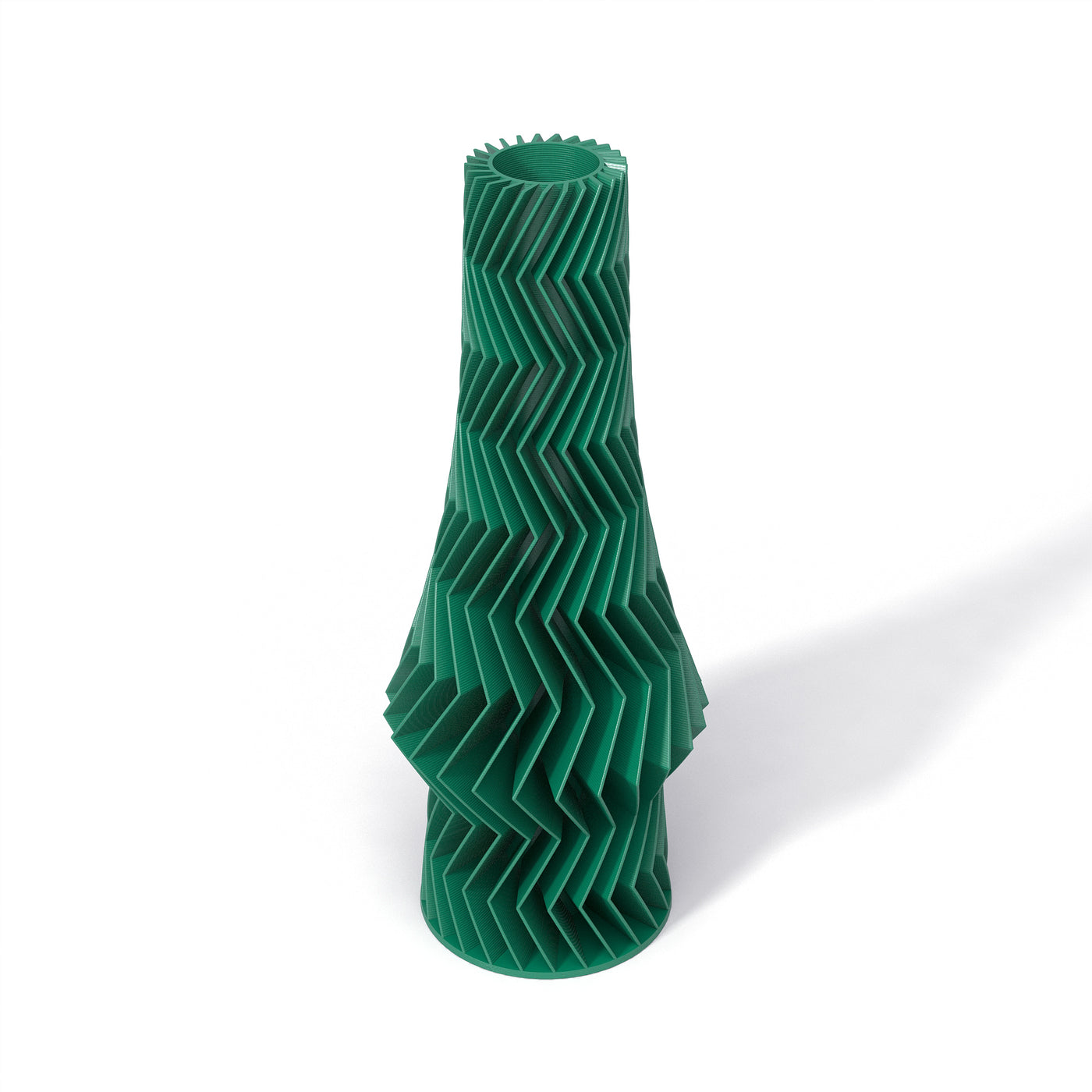 Zelená designová váza 3D print ZIG ZAG 3