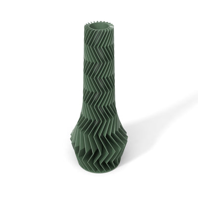 Zelená designová váza 3D print ZIG ZAG 4