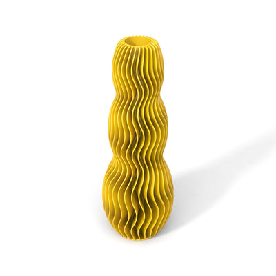 Žlutá designová váza 3D print WAVE 3
